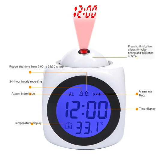 Goldmere Tech Projection Alarm Clock